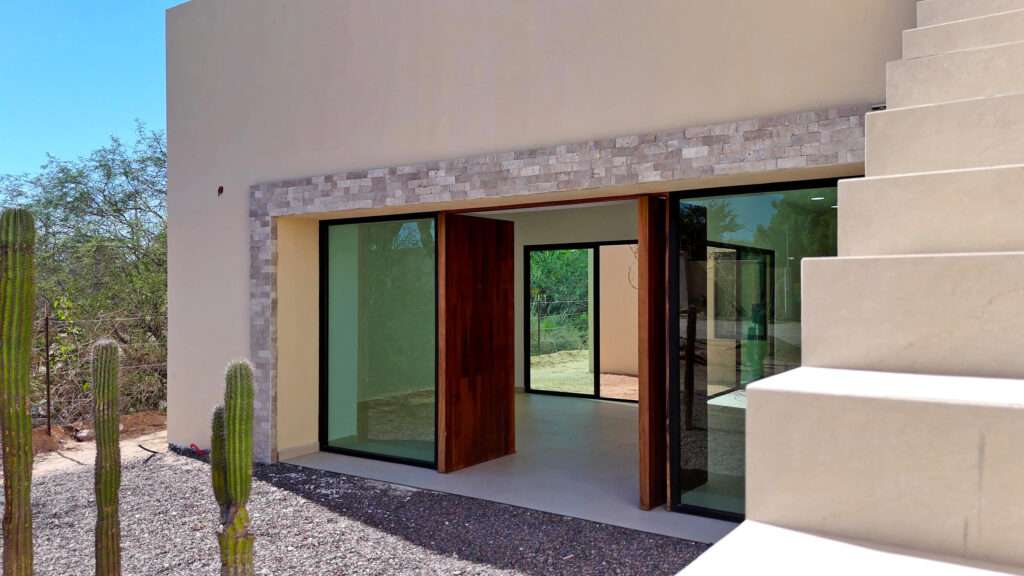 La Paz Bellavista Beautiful and cozy two-story house with a contemporary design in Bellavista Plus, La Paz. Built on a 122.5 m² lot with 181.5 m² of construction. Excellent location near shopping centers, banks, hospitals, schools, restaurants, and main roads. Features on the ground floor: open-concept living-dining area, beautiful kitchen, two bedrooms (one master), two full bathrooms, patio with pool and palapa, and service area. Upstairs: spacious master bedroom with large walk-in closet and private bath, plus an extra room ideal as an office or bedroom. Includes pool with pump room, covered garage with electric gate, water pressure system, cistern, and minisplits. Recently painted and waterproofed--ready to move in! – Calle 13, La Paz, BS
