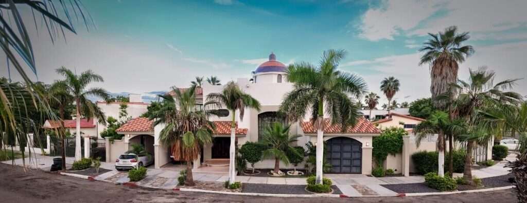 La Paz Marina Sol Italian-Style Home on Fidepaz's Main StreetLocated in one of La Paz's most prestigious and secure neighborhoods, this residence blends classic elegance with spacious and functional living areas. Its façade on Fidepaz's main street gives it a strong presence and easy access to all nearby services. Upon entering, you're welcomed by a carved wooden door that sets the tone for the home's unique character. It opens into a grand living room with soaring ceilings and a central dome, framed by a wide colonial-style staircase leading to the upper floor.The layout is ideal for family living: one bedroom on the ground floor, perfect for guests or those who prefer to avoid stairs, and two bedrooms upstairs, including the primary suite with an internal balcony overlooking the living room, adding a sense of openness and elegance.The spacious colonial-style kitchen is truly the heart of the homeperfect for family gatherings and entertaining guests. There's also a game room, ideal as a recreation or multipurpose space.Outside, the property Three covered parking spaces, one with a gate, offering both comfort and security.Note: Use of the shared pool requires covering the corresponding payment for its construction, as well as the maintenance fee established by the community. – De Las Ballenas, La Paz, BS