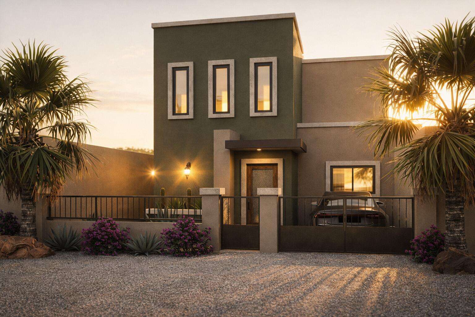La Paz Ampliacion Centenario Casa Liz is a new construction due to begin in April 2026. The property is located just outside of busy La Paz in the quiet community of El Centenario. This brand new, modern-styled, 2-storey residence makes maximum use of the 10x24m (32x78 ft) lot. Downstairs you'll find the master suite with a generously sized walk-through closet leading to a contemporary 4-piece ensuite, powder room, laundry and comfortable open concept main living area. Outside you'll see a 380sq ft patio and pool area with its own outdoor kitchen including a sink and BBQ. On second floor are two bedrooms both with private balconies. Other features include: all appliances, quality cabinetry, flooring and finishing throughout, built-in closets in all bedrooms, outside storage, enclosed parking area, and concrete perimeter wall for privacy and security. Payment terms on pre-sale are 35%-35%-30%. Purchase early and have the option to select the finishing details! – Lazaro Cardenas, La Paz, BS