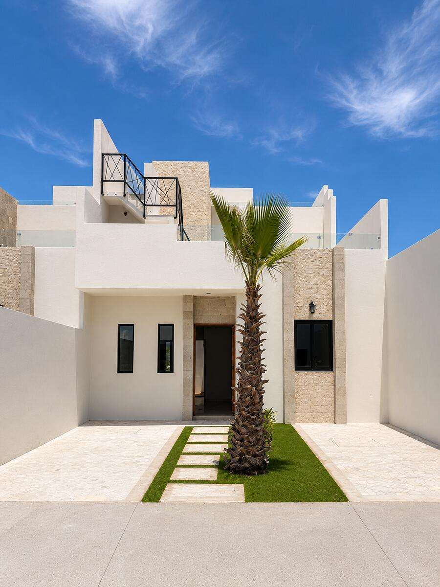 La Paz El Centenario The Ensenada Model Townhouse combines contemporary design, functionality, and thoughtfully planned spaces created to enjoy every moment. Its smart layout, high-quality finishes, and outdoor areas make it an excellent option for those looking to live in a high-growth area surrounded by tranquility and close to the sea.Its contemporary two-story design maximizes every space while providing comfort, privacy, and abundant natural light.The property features two bedrooms and a study, ideal for use as a home office, TV room, or multifunctional space according to your family's needs.The primary bedroom is located on the ground floor, offering greater privacy and convenience. It also includes a spacious walk-in closet and direct access to the garden.The upper floor features the sec bedroom, the study, and access to the rooftop terrace--an ideal space to relax, entertain, or enjoy the climate and surrounding – s/n s/n, La Paz, BS